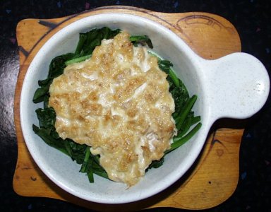 ほうれん草のツナマヨネーズ焼き
